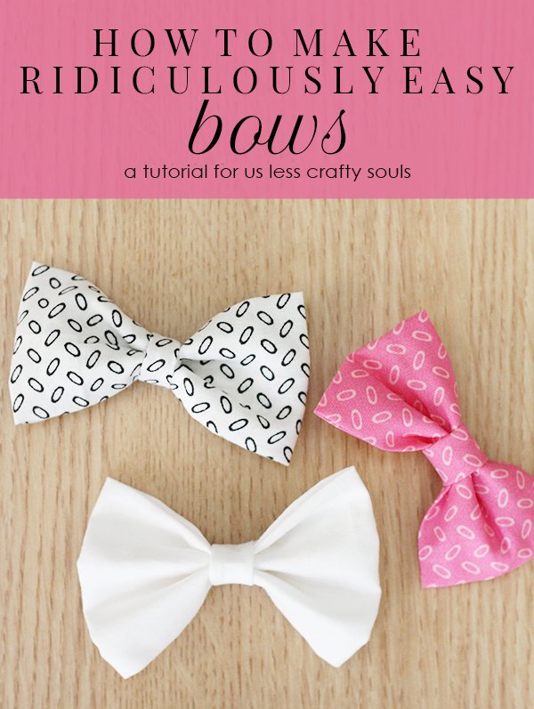 easy hair bows in patterned fabric